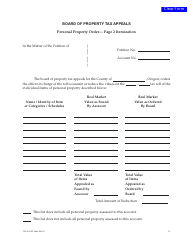 Document preview: Form 150-303-055 Personal Property Order - Page 2 Itemization - Oregon