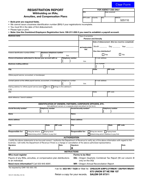 Form 150-211-054  Printable Pdf