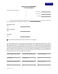 Document preview: Form 150-303-055 Stipulated Agreement - Personal Property - Oregon