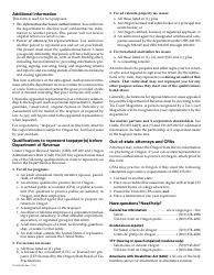 Form 150-800-005 Tax Information Authorization and Power of Attorney for Representation - Oregon, Page 2