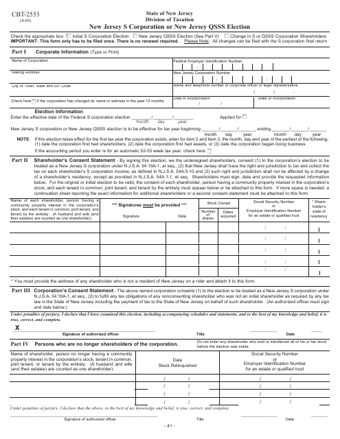 Form CBT-2553  Printable Pdf