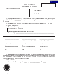 Form 150-303-065 County Assessor Stipulation - Oregon