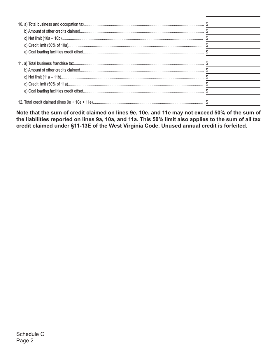 Schedule CL Credit for Coal Loading Facilities - West Virginia, Page 2