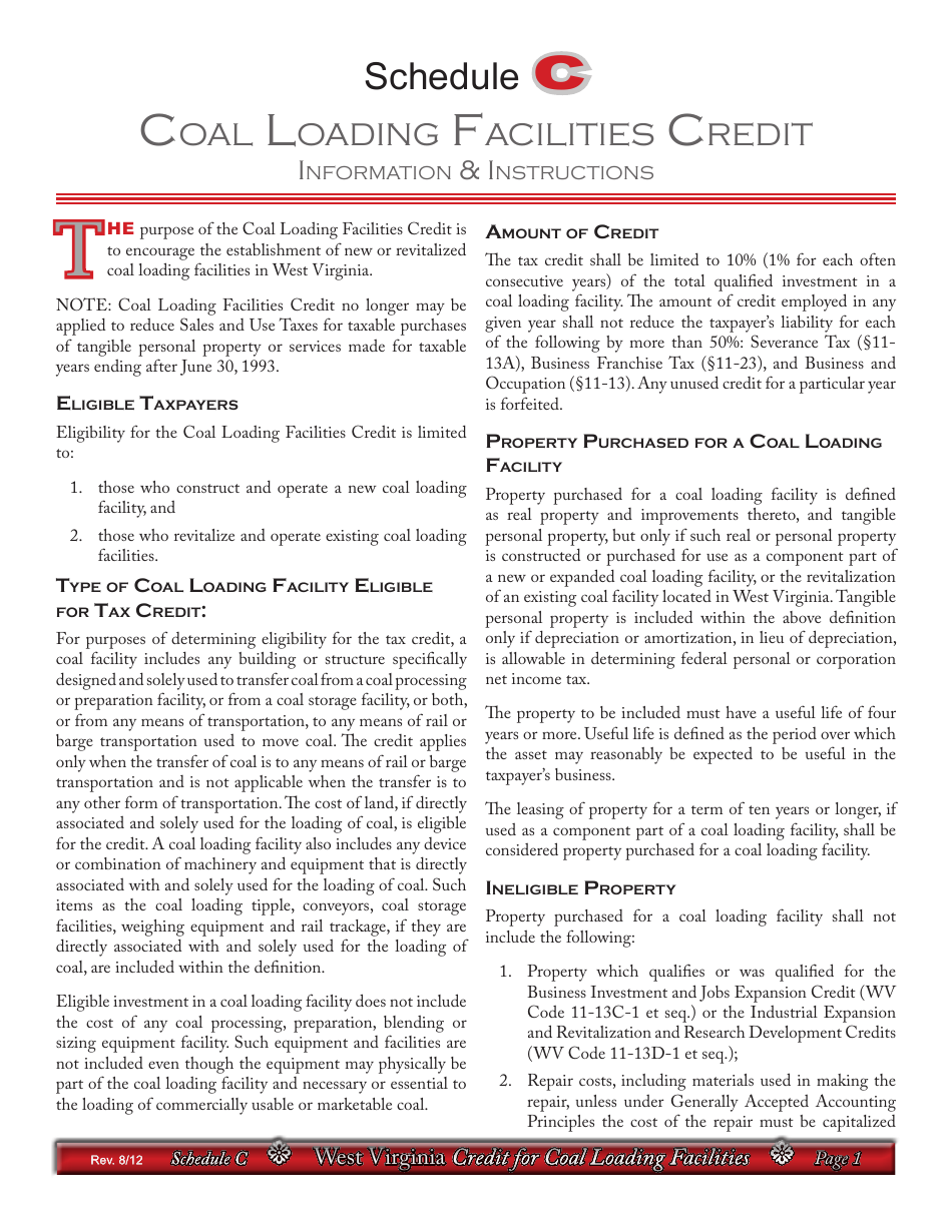 Schedule CL Credit for Coal Loading Facilities - West Virginia, Page 4