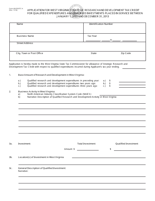 Form WV/SRDTC-A  Printable Pdf