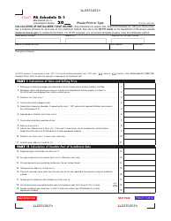 Document preview: Form REV-1689 Schedule D-1 Calculation of Installment Sale Income - Pennsylvania