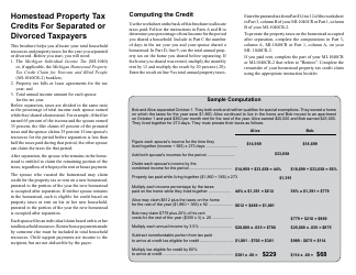 Form 2105 Michigan Homestead Property Tax Credits for Separated or Divorced Taxpayers - Michigan, Page 2