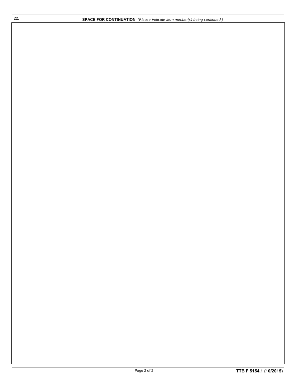 TTB Form 5154.1 Formula and Process for Nonbeverage Product, Page 2