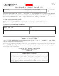 Document preview: Form IT HELP Special Handling Required - Ohio