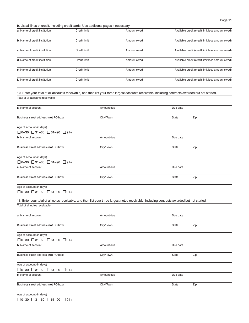 Form M-433-OIS Statement of Financial Condition and Other Information - Massachusetts, Page 11
