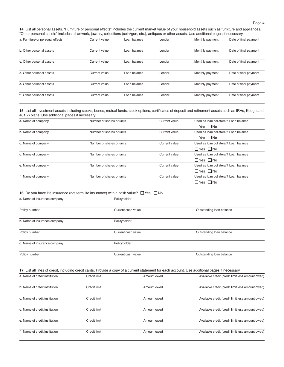 Form M-433-OIS Statement of Financial Condition and Other Information - Massachusetts, Page 4