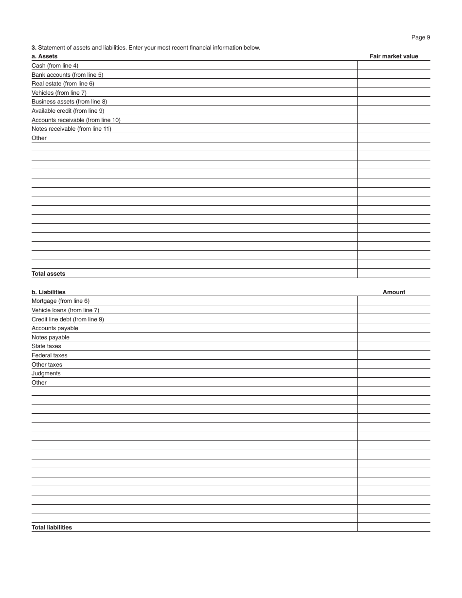 Form M-433-OIS Statement of Financial Condition and Other Information - Massachusetts, Page 9