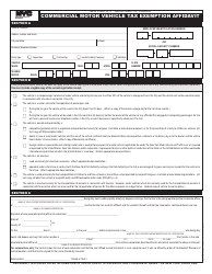Document preview: Commercial Motor Vehicle Tax Exemption Affidavit Form - New York City