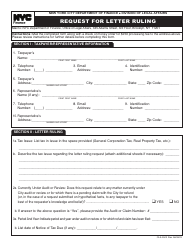 Form OLA-0509 Request for Letter Ruling - New York City