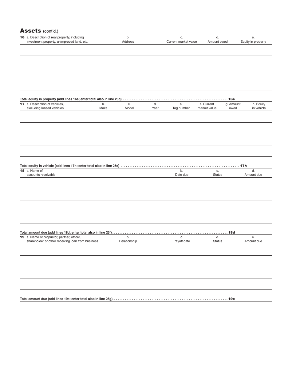 Form M-433B Statement of Financial Condition for Businesses - Massachusetts, Page 2