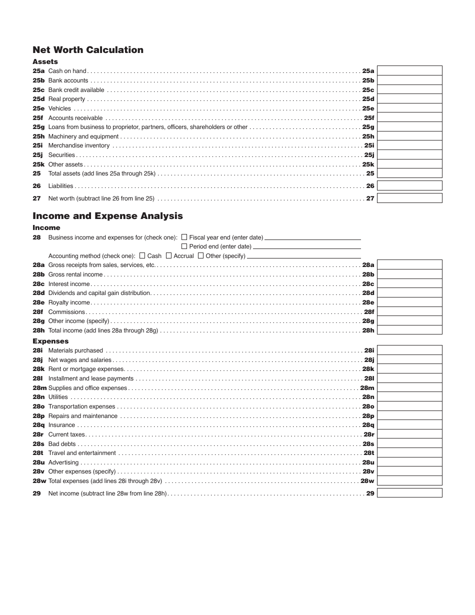Form M-433B Statement of Financial Condition for Businesses - Massachusetts, Page 4