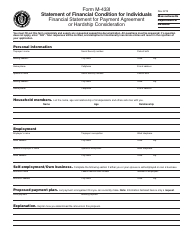 Document preview: Form M-433I Statement of Financial Condition for Individuals - Massachusetts