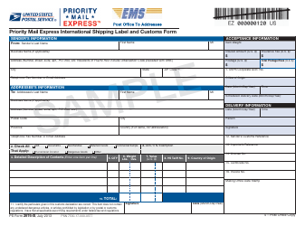PS Form 2976-B Priority Mail Express International Shipping Label and Customs Form - Sample, Page 5