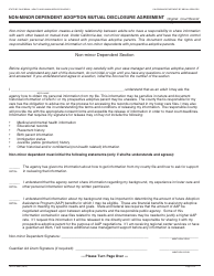 Form AD513 NMD Non-minor Dependent Adoption Mutual Disclosure Agreement - California