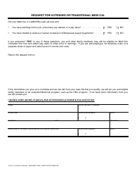 Form CW103 Request for Extended or Transitional Medi-Cal - California, Page 2