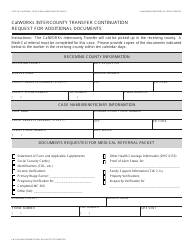 Document preview: Form CW215A Calworks Intercounty Transfer Continuation Request for Additional Documents - California