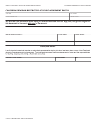 Document preview: Form CF28B CalFresh Program Restricted Account Agreement Part B - California