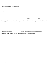 Document preview: Form CF32 CalFresh Request for Contact - California