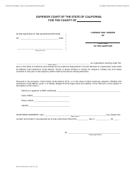 Document preview: Form AD824 Consent and Joinder to the Adoption - California
