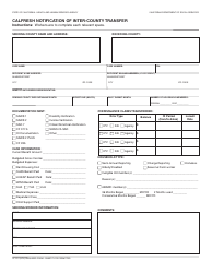 Document preview: Form CF215 CalFresh Notification of Inter-County Transfer - California