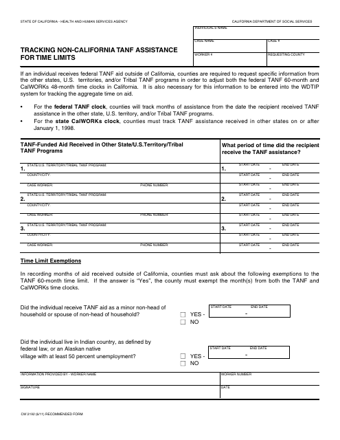 Form CW2192  Printable Pdf