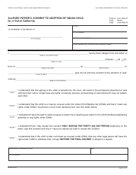 Document preview: Form AD861 Alleged Father's Consent to Adoption of Indian Child (In or out-Of-California) - California