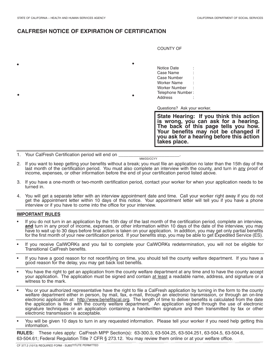 Form CF377 2 Fill Out Sign Online and Download Fillable PDF