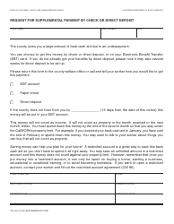 Document preview: Form CW2203 Request for Supplemental Payment by Check or Direct Deposit - California