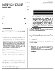 Form CF377.4 SAR &quot;CalFresh Notice of Change for Semi-annual Reporting Households&quot; - California