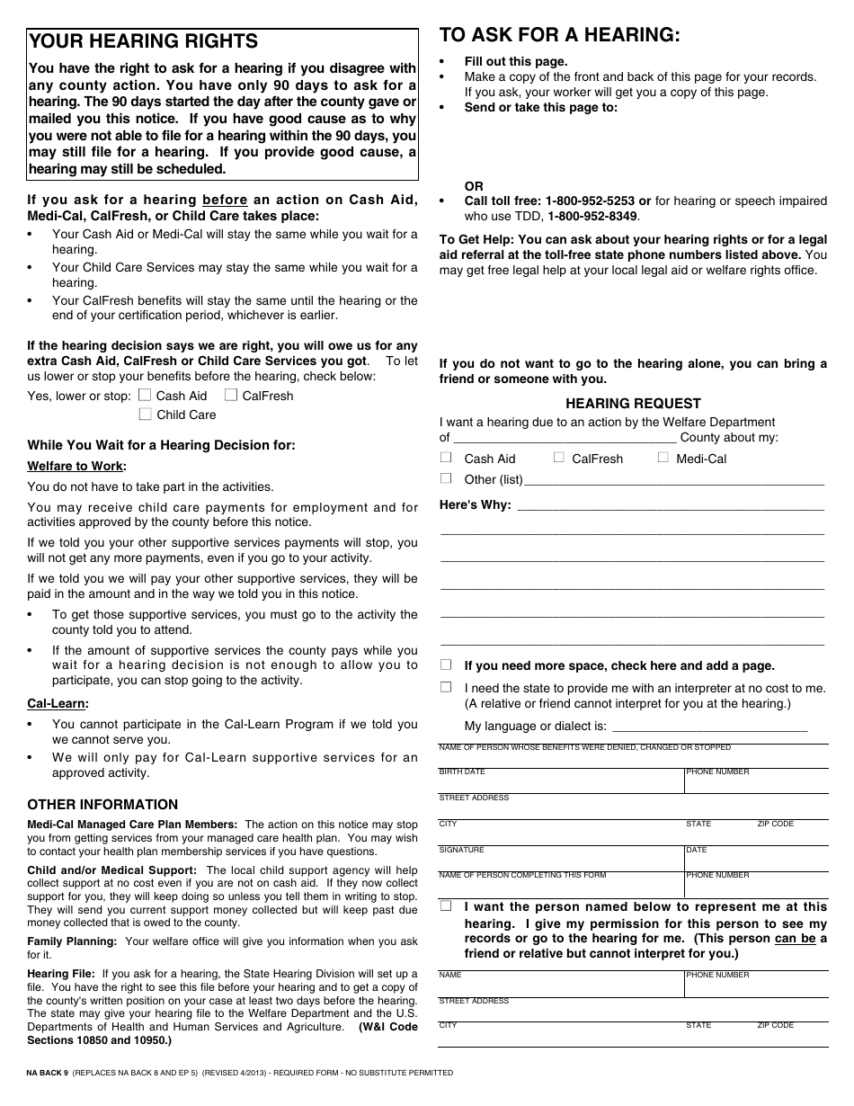 Form CF377.4 SAR CalFresh Notice of Change for Semi-annual Reporting Households - California, Page 2