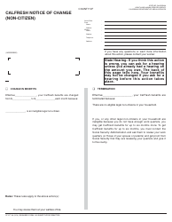 Document preview: Form CF377.4A CalFresh Notice of Change (Non-citizen) - California