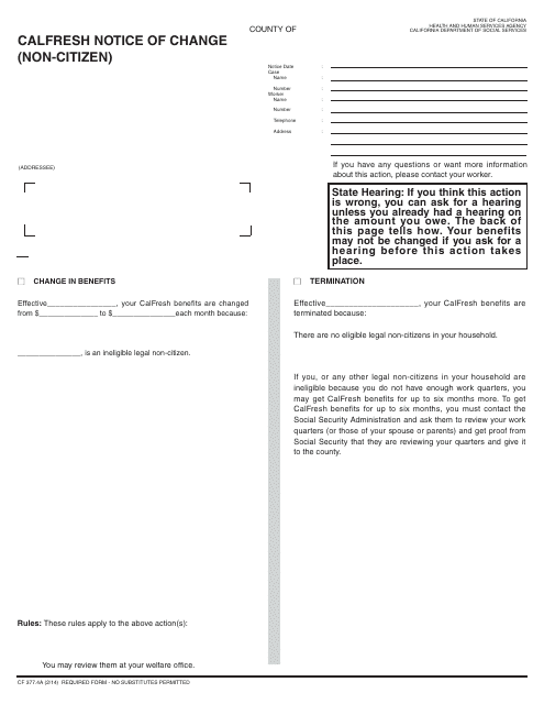 Form CF377.4A  Printable Pdf