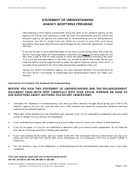 Document preview: Form AD885A Statement of Understanding Agency Adoptions Program - Mother or a Biological/Presumed Father of a Child Who Is Detained, a Juvenile Court Dependent in out-Of-Home Care, or the Ward of a Legal Guardian - California