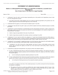 Form AD885A Statement of Understanding Agency Adoptions Program - Mother or a Biological/Presumed Father of a Child Who Is Detained, a Juvenile Court Dependent in out-Of-Home Care, or the Ward of a Legal Guardian - California, Page 2