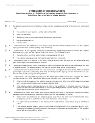 Form AD885C Statement of Understanding Agency Adoptions Program - Alleged Natural Father of a Child Who Is Not Detained, a Juvenile Court Dependent in out-Of-Home Care, or the Ward of a Legal Guardian - California, Page 2