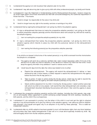 Form AD885C Statement of Understanding Agency Adoptions Program - Alleged Natural Father of a Child Who Is Not Detained, a Juvenile Court Dependent in out-Of-Home Care, or the Ward of a Legal Guardian - California, Page 3