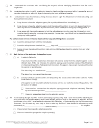 Form AD885D Statement of Understanding Agency Adoptions Program - Alleged Natural Father of a Child Who Is Detained, a Juvenile Court Dependent in out-Of-Home Care, or the Ward of a Legal Guardian - California, Page 5