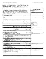 Document preview: Form CW2219 Application for California Work Opportunity and Responsibility to Kids (Calworks) - California