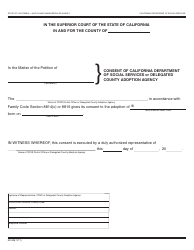 Document preview: Form AD898 Consent of California Department of Social Services or Delegated County Adoption Agency - California