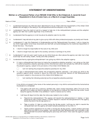 Form AD899 Statement of Understanding - Mother or a Presumed Father of the Indian Child Who Is Not Detained, a Juvenile Court Dependent in out-Of-Home Care, or a Ward of a Legal Guardian - Agency Adoptions Program - California, Page 2