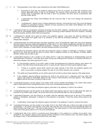 Form AD899 Statement of Understanding - Mother or a Presumed Father of the Indian Child Who Is Not Detained, a Juvenile Court Dependent in out-Of-Home Care, or a Ward of a Legal Guardian - Agency Adoptions Program - California, Page 3