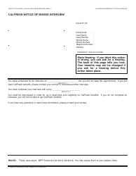 Document preview: Form CF386 CalFresh Notice of Missed Interview - California