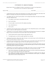 Form AD899C Statement of Understanding Agency Adoptions Program - Alleged Natural Father of an Indian Child Who Is Not Detained, a Juvenile Court Dependent in out-Of-Home Care, or the Ward of a Legal Guardian - California, Page 2