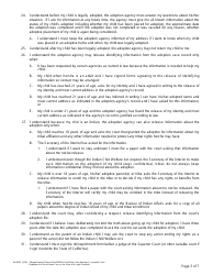 Form AD899C Statement of Understanding Agency Adoptions Program - Alleged Natural Father of an Indian Child Who Is Not Detained, a Juvenile Court Dependent in out-Of-Home Care, or the Ward of a Legal Guardian - California, Page 5