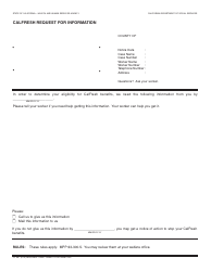 Document preview: Form CF387 CalFresh Request for Information - California
